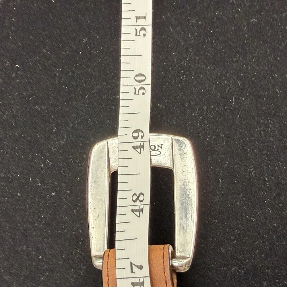 Brighton Onyx Mens Brown Leather Belt 42 Vintage Western Woven Braided Cord